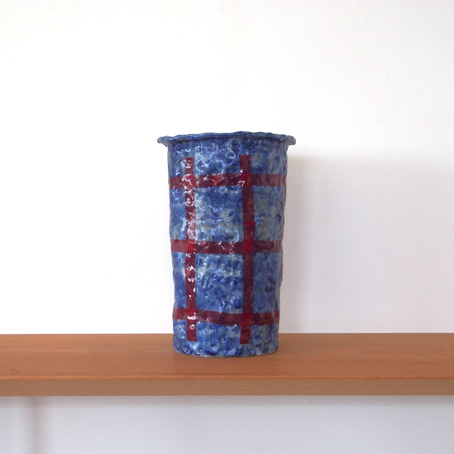 SHOKKI Flower pot ( navy/red )