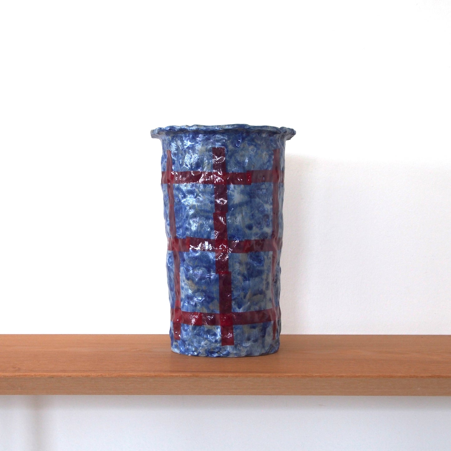 SHOKKI Flower pot ( navy/red )