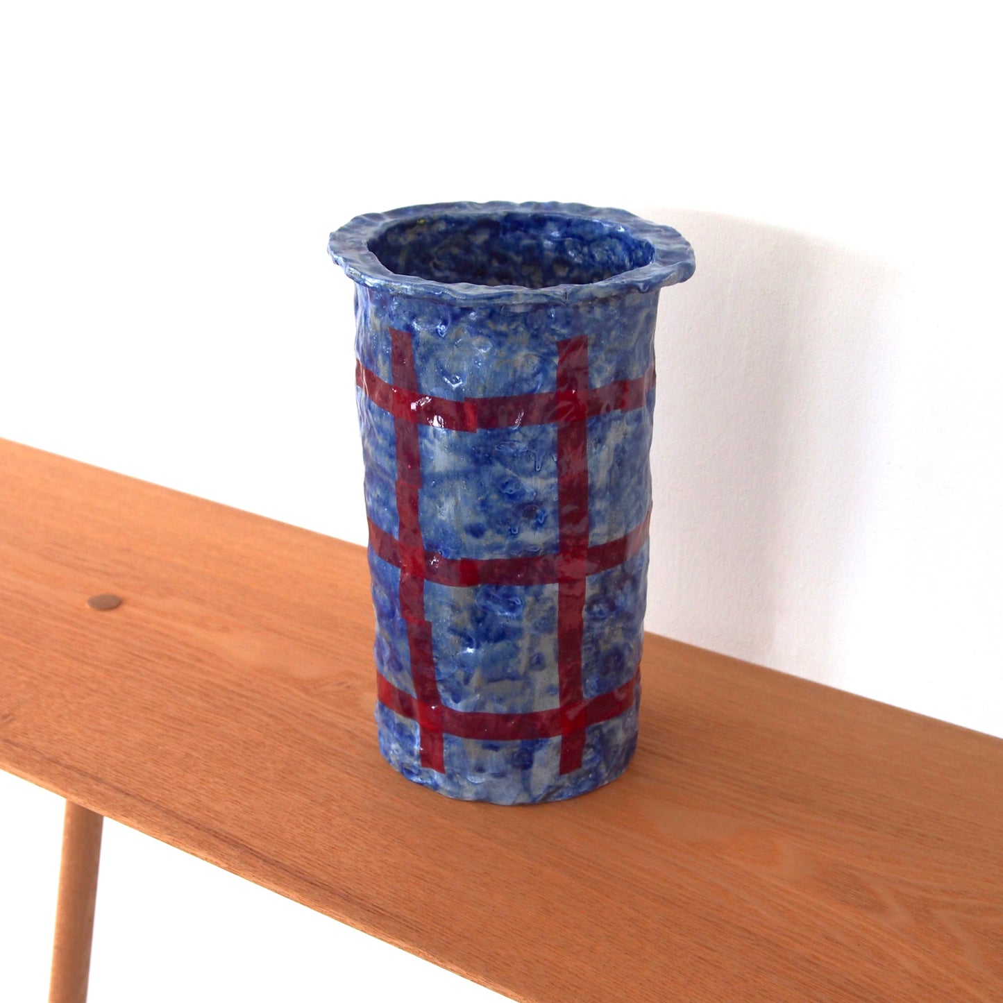 SHOKKI Flower pot ( navy/red )