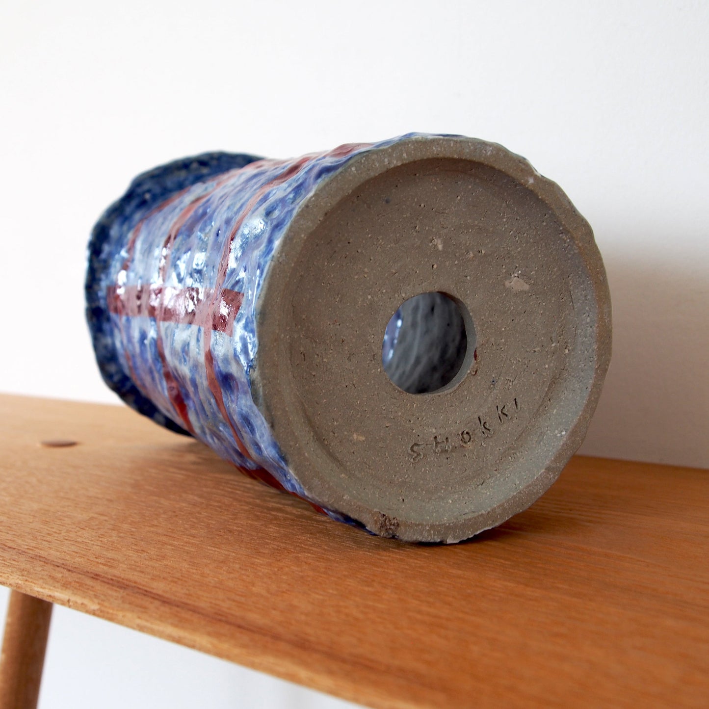 SHOKKI Flower pot ( navy/red )