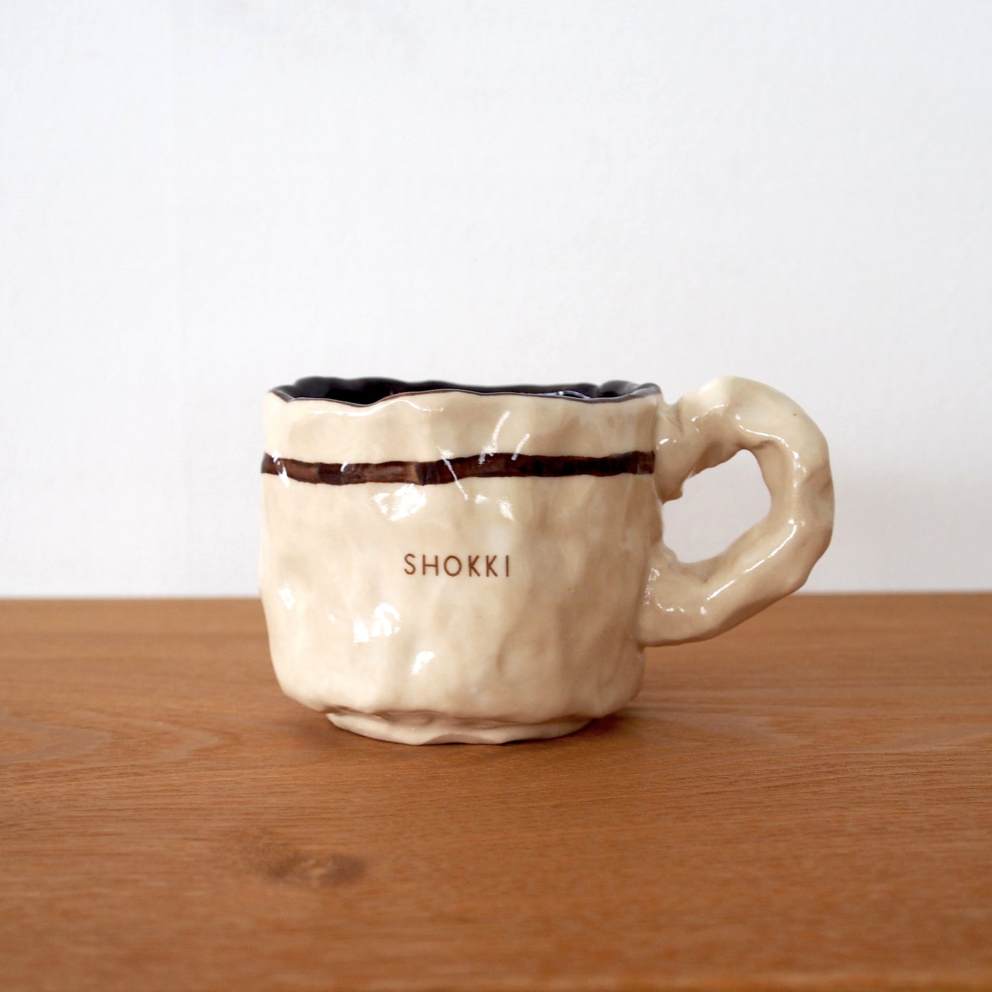 SHOKKI Mug cup ( ivory/brown )