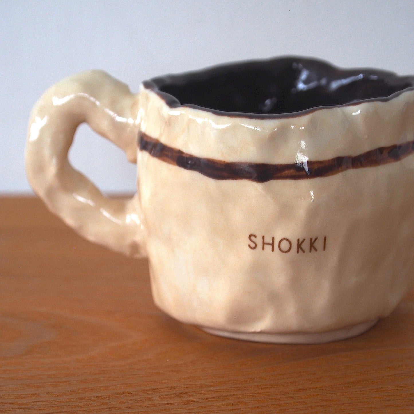 SHOKKI Mug cup ( ivory/brown )
