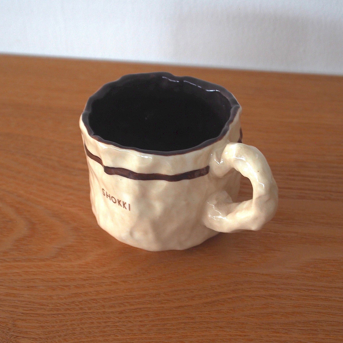 SHOKKI Mug cup ( ivory/brown )