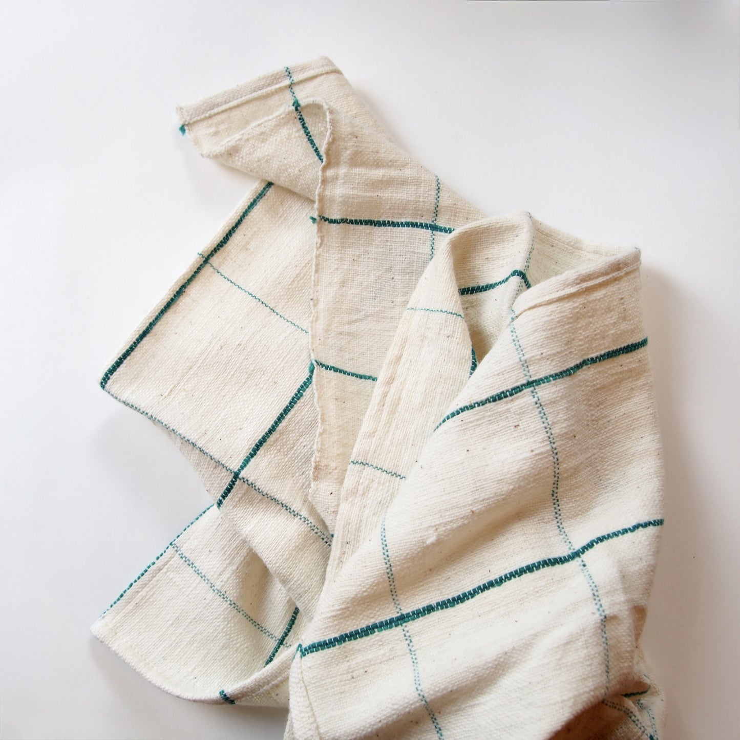 India khadi cloth ( green check )