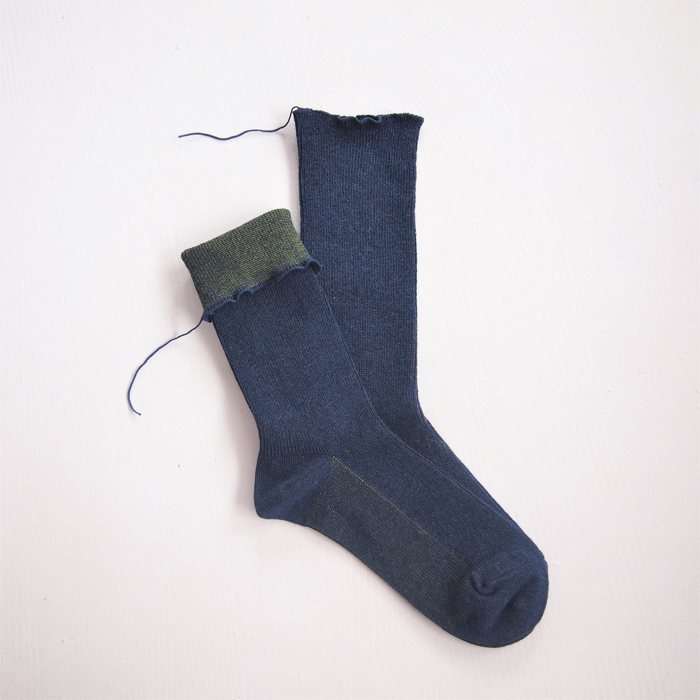 himukashi　organic cotton socks - Indigo denim