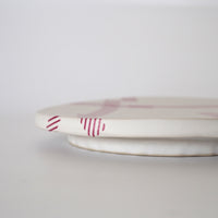 Small Plate ( white / pink )