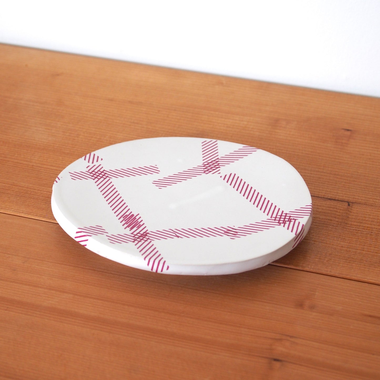 SHOKKI　small plate ( pink check )