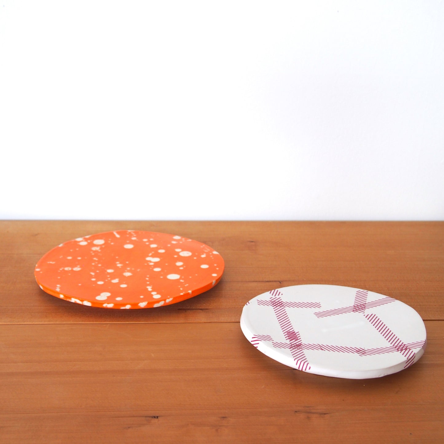 SHOKKI　small plate ( pink check )