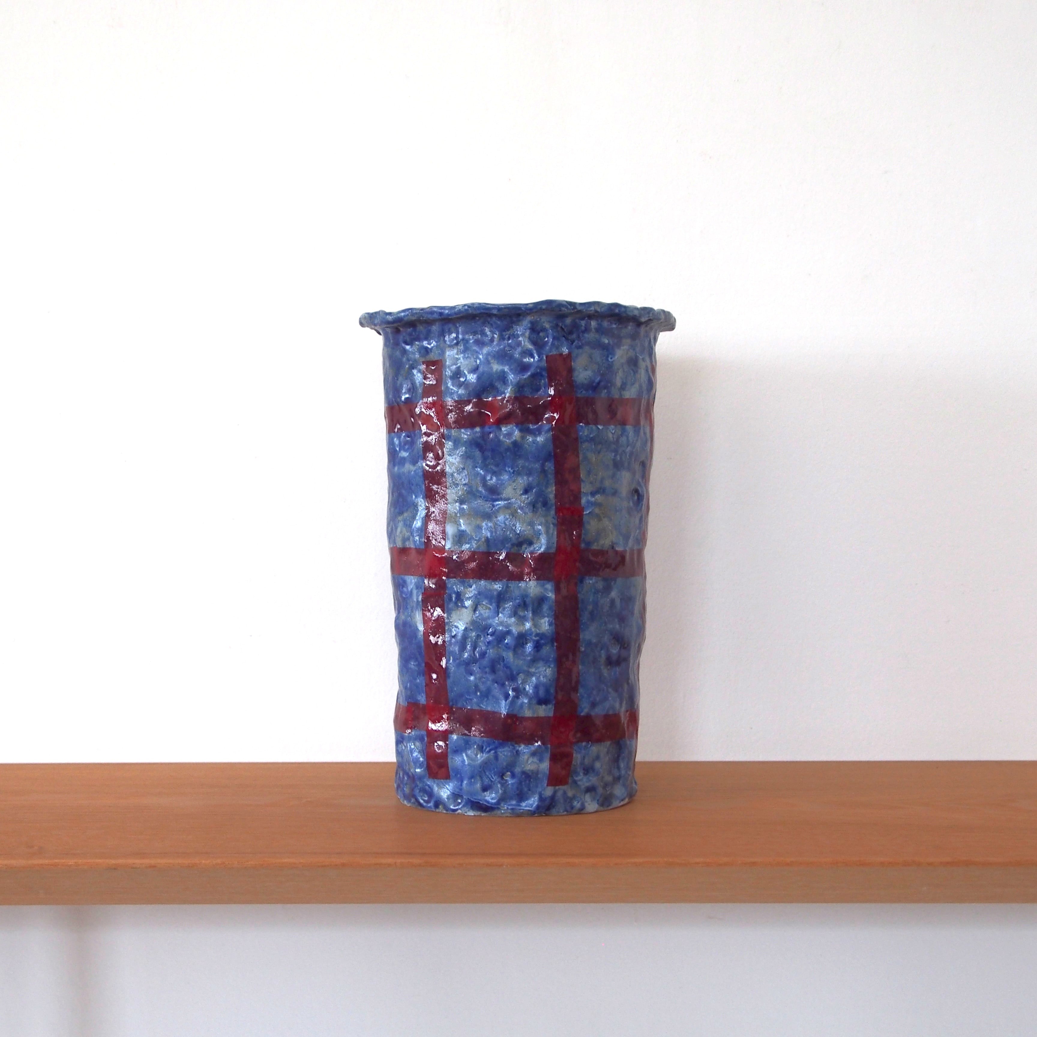 SHOKKI　Flower pot ( navy/red ).