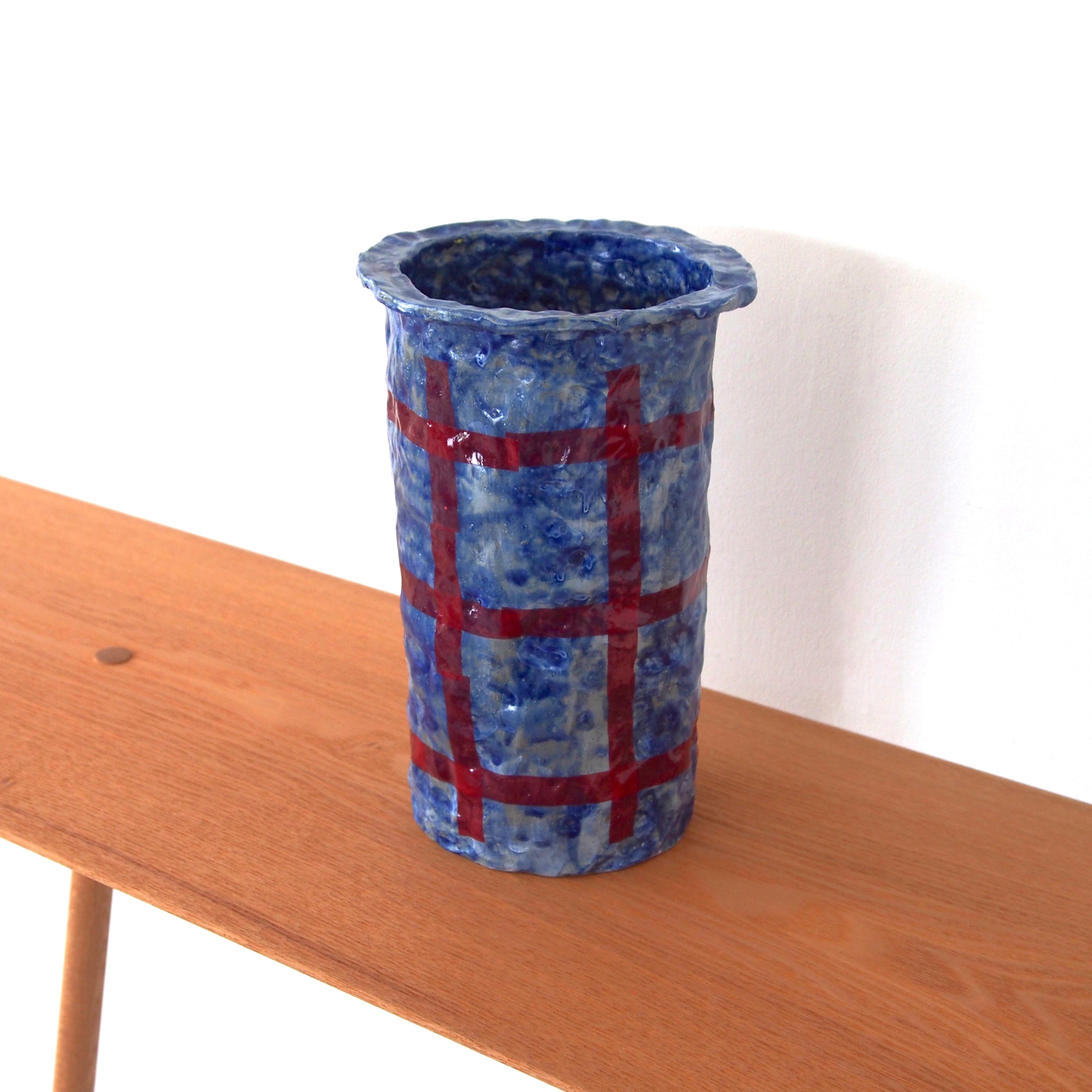 SHOKKI　Flower pot ( navy/red ).