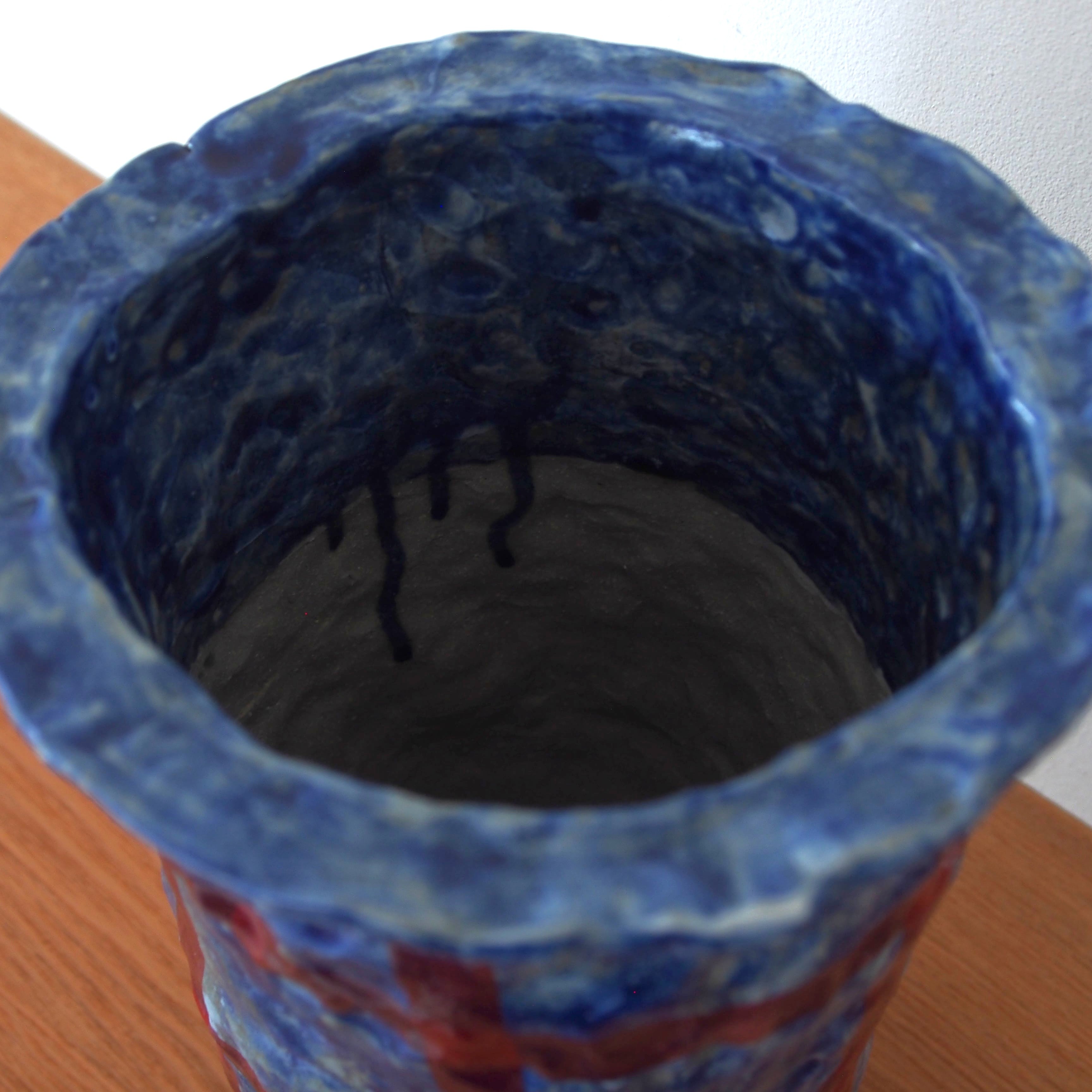 SHOKKI　Flower pot ( navy/red ).