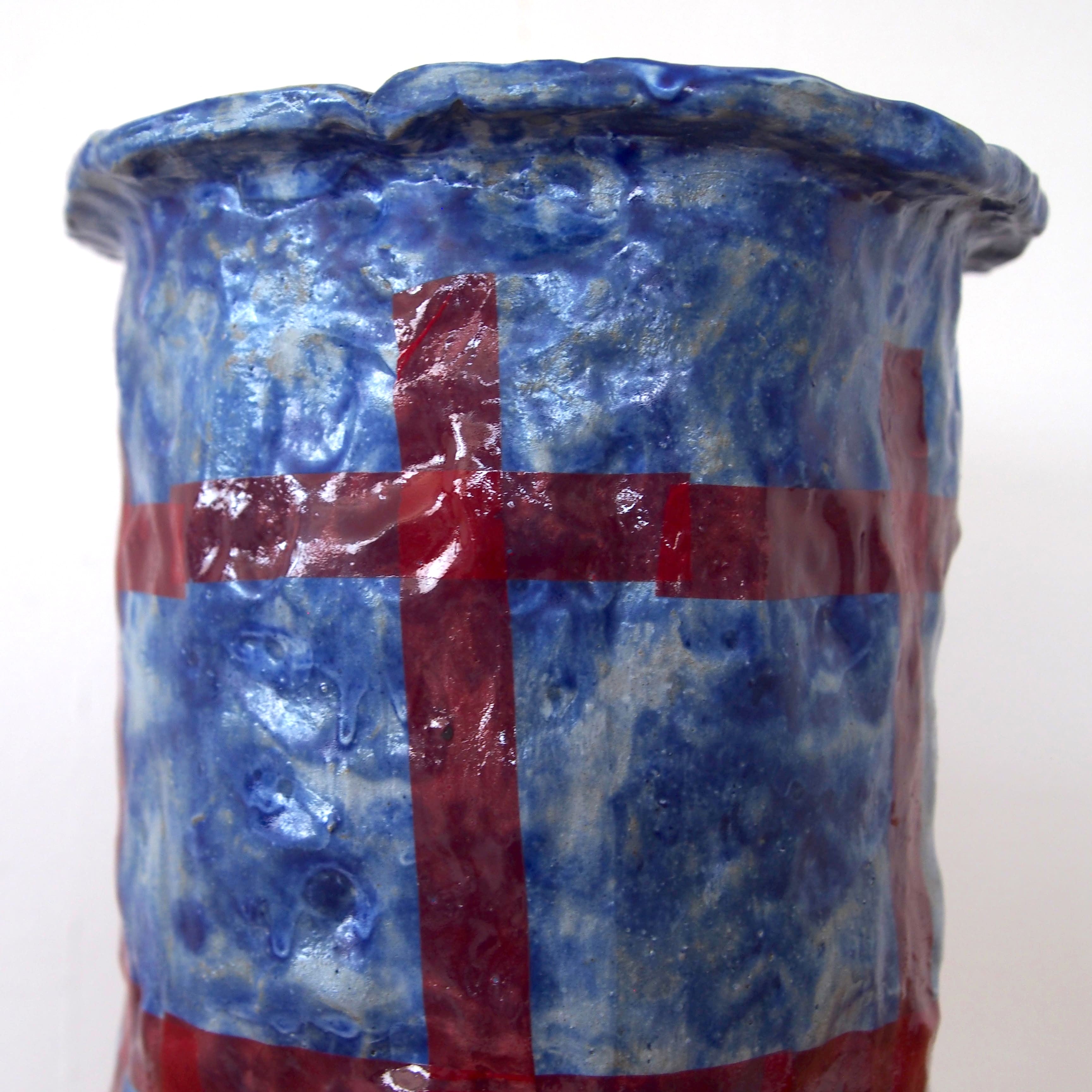SHOKKI　Flower pot ( navy/red ).