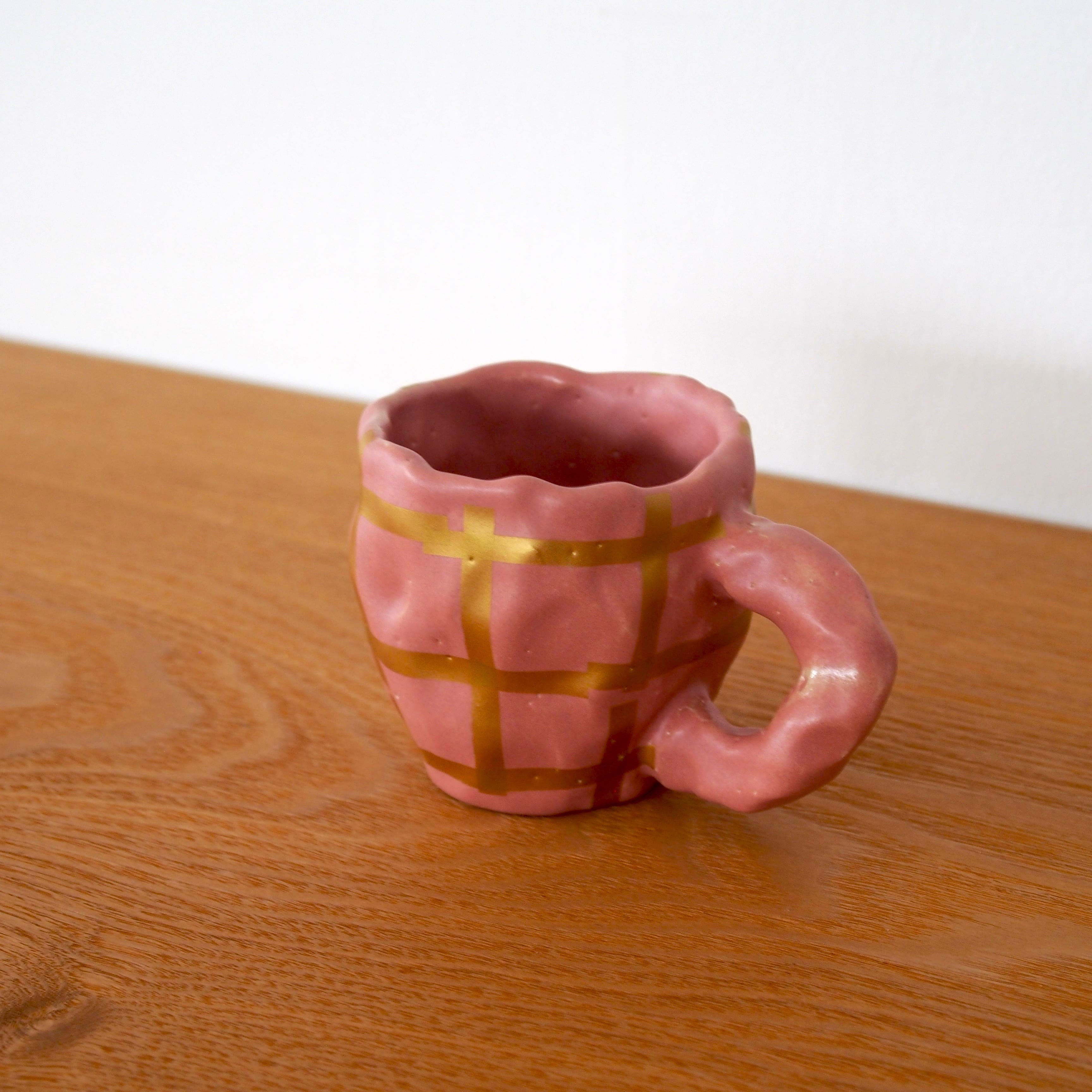 SHOKKI　Mug cup ( pink/gold ).