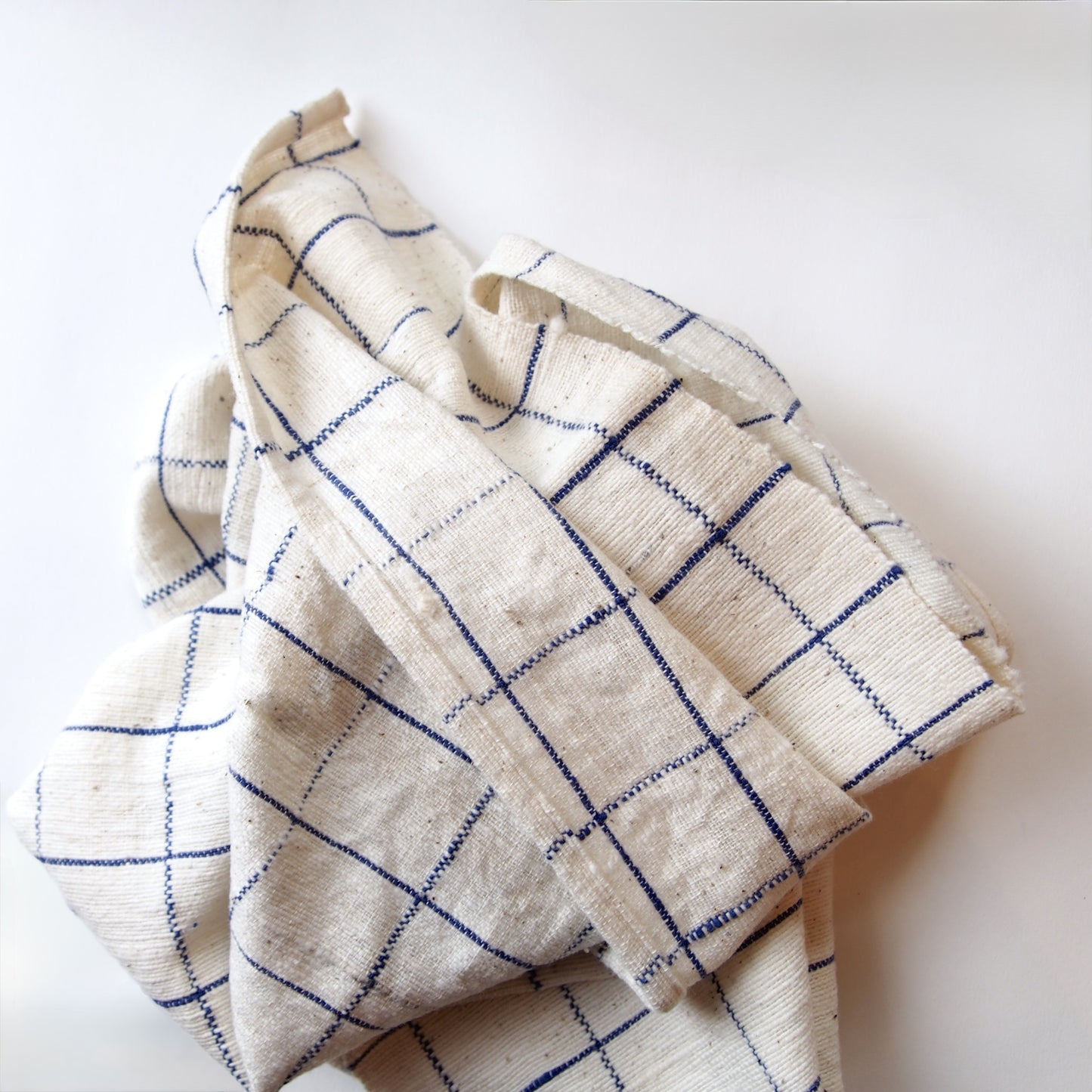 India　khadi cloth ( blue check )