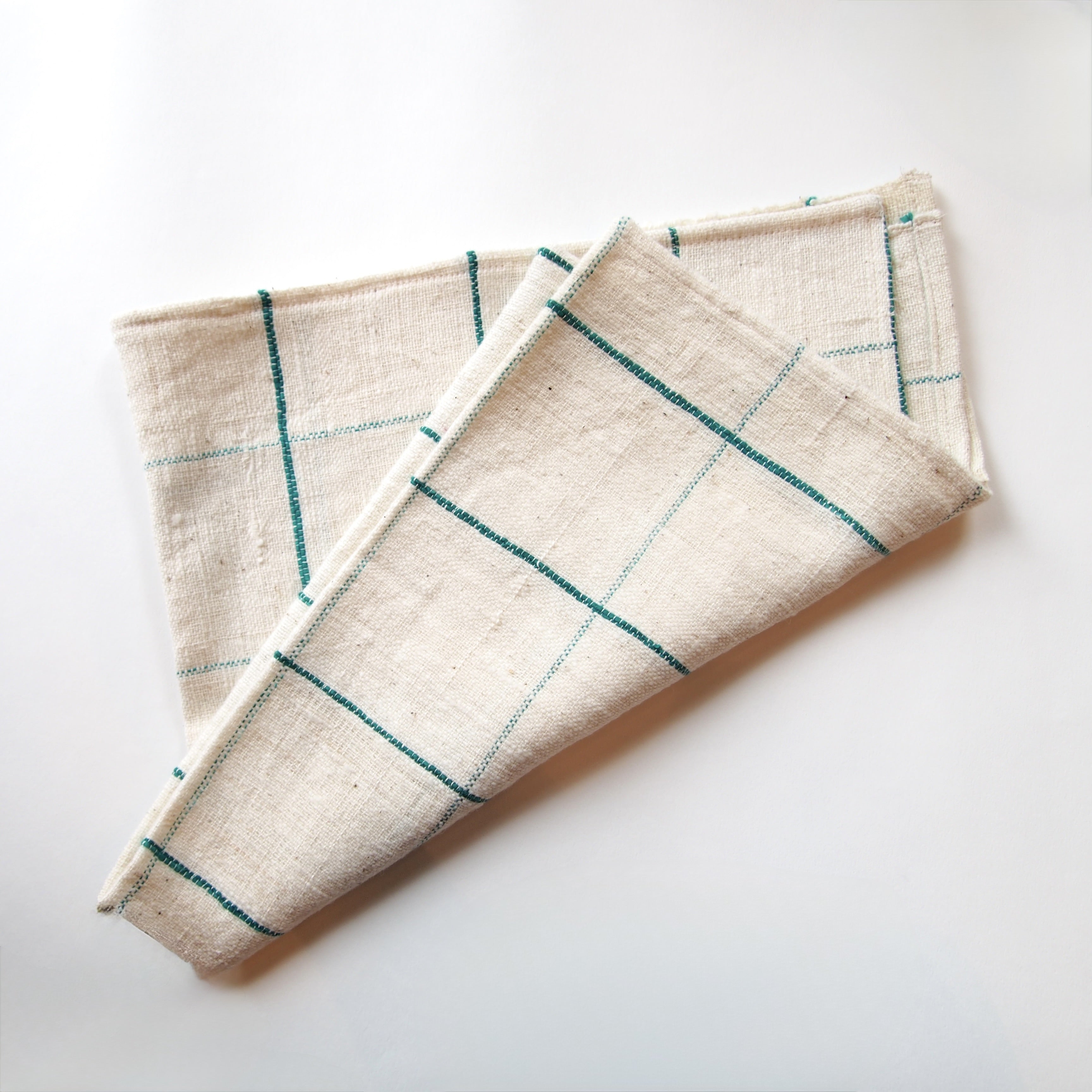 India　khadi cloth ( green check )