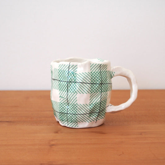 SHOKKI　mug cup ( green check ) - ocoge shokuba
