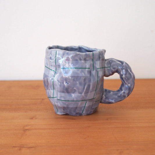 SHOKKI　mug cup ( purple check ) - ocoge shokuba